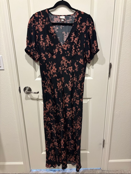 a new day Dresses & Skirts - a new day Black Maxi Dress with Rose Floral Print